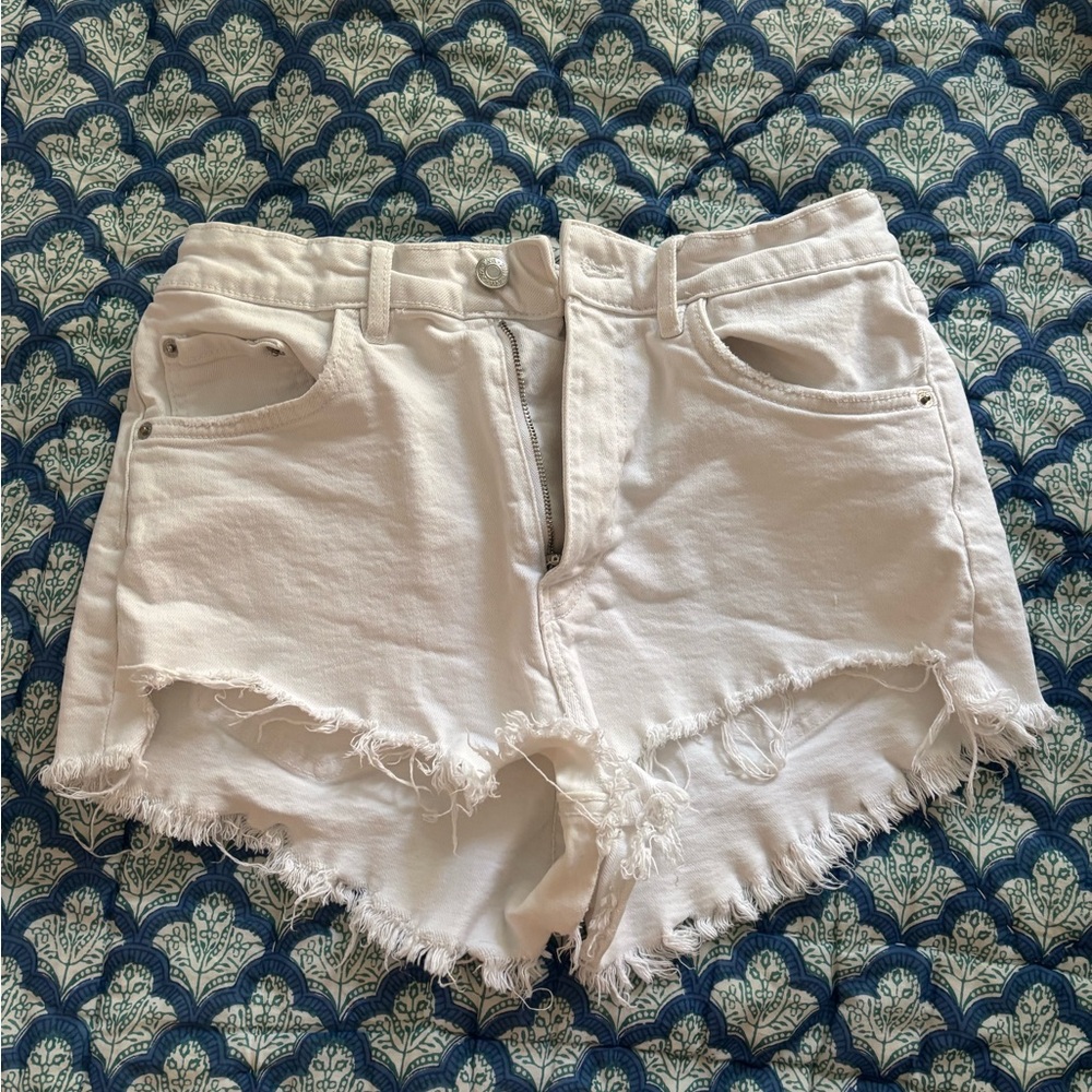 Zara White Jean Shorts